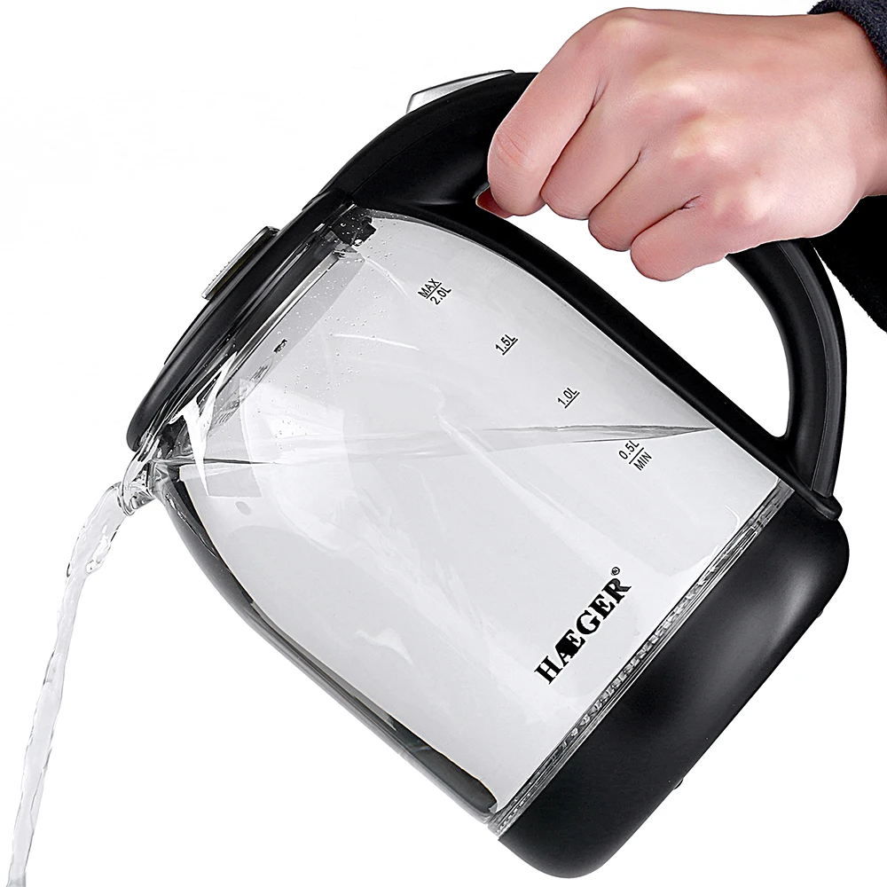 HAEGER household  electric kettle. Great quality health kettle boil tea/ glass electric kettle