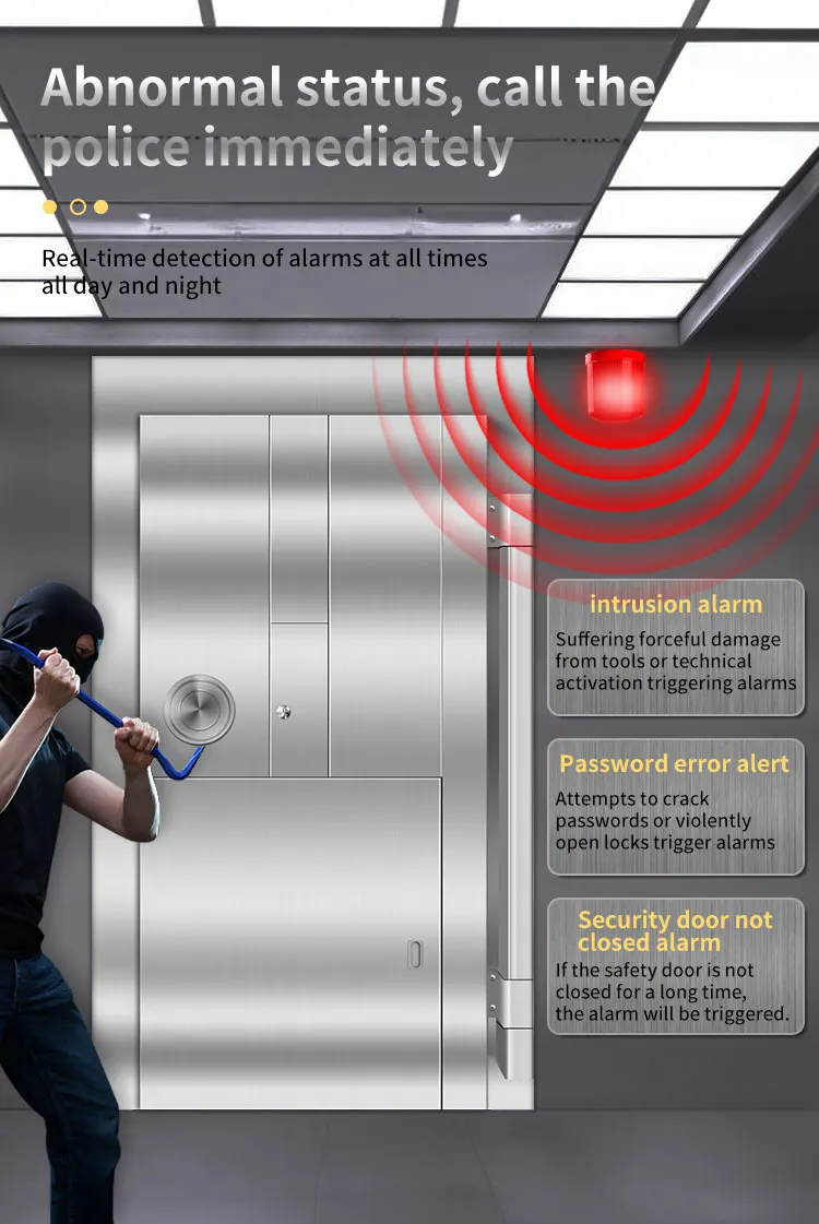 CEQSAFE OEM/ODM Money Vault Safe Security Door Solid Steel Customize Stainless Steel Bank Vault Doors factory