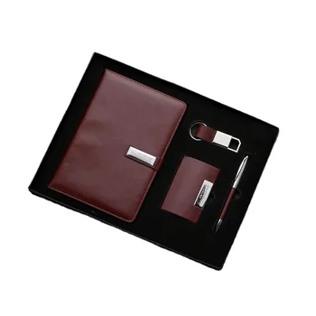 Oem Custom Logo Luxury Promotional Corporate Company Father Day Gift Items Notebook Pen Card Holder Business Gift Set