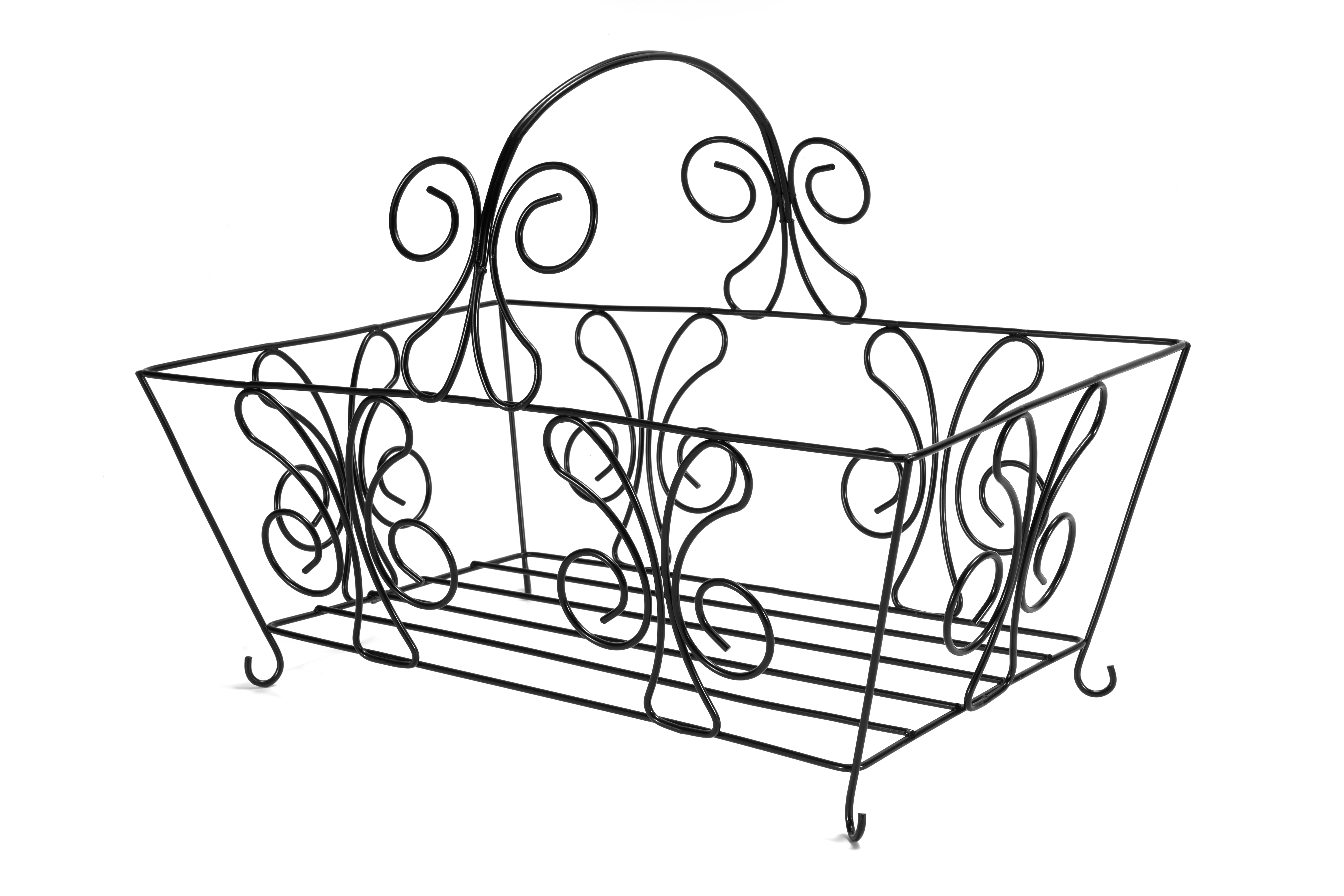 Фабричная оптовая продажа железная черная оригинальная корзина для цветов на