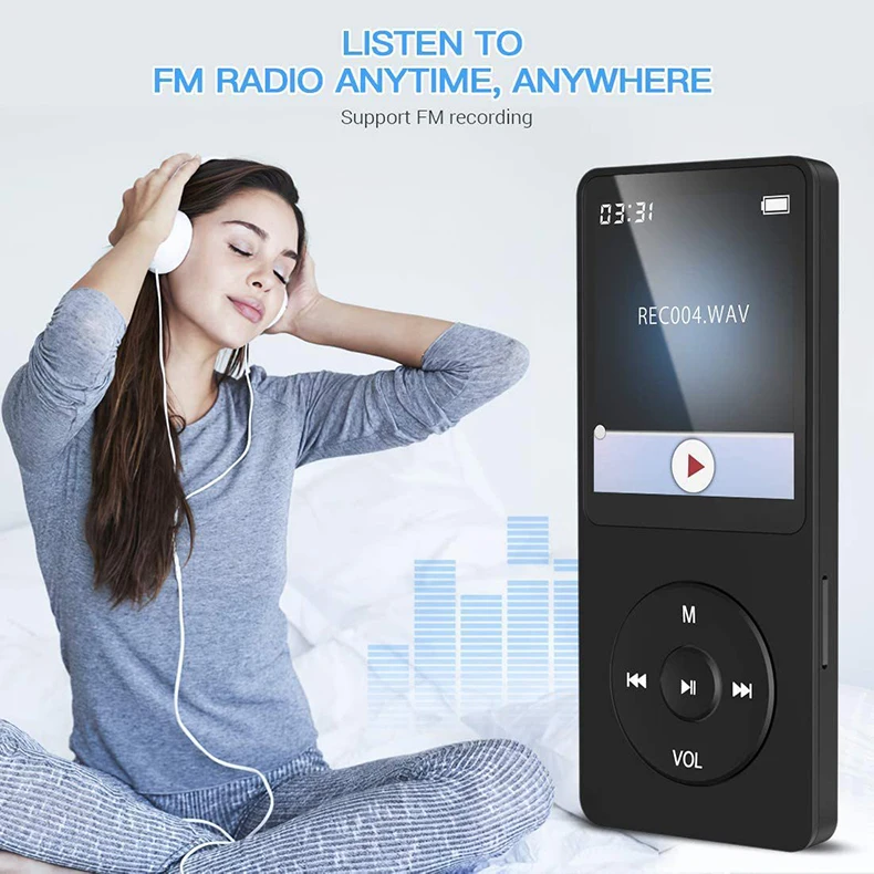 High Quality Portable BT MP3 MP4 Push Button Student Listening Music Player E-book Playback white speakers