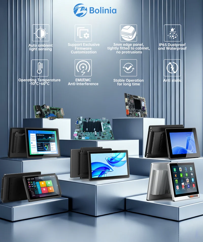 Custom 21.5" Industrial Panel PC with Capacitive Touchscreen Android OS RK3288/RK3399 Front Panel Waterproof All-in-One Computer