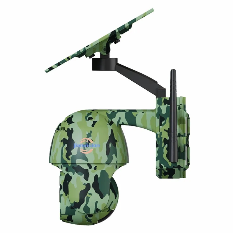 Jianvision Forest Bark Camouflage Maple Leaf Patterns 4G PTZ Wireless Solar Powered Outdoor Security Solar Construction Camera