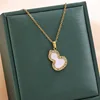 Gold necklace-white