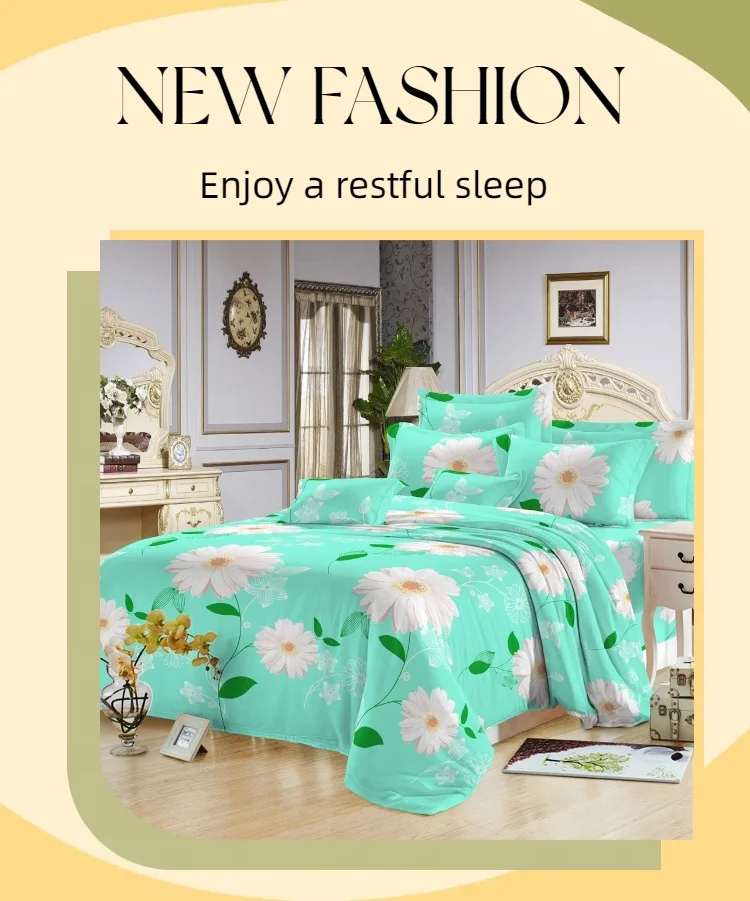 Factory Wholesale Printed Brushed Cotton 4 Piece Bedding Set Sheets And