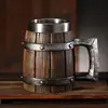 120 wooden barrel beer mug