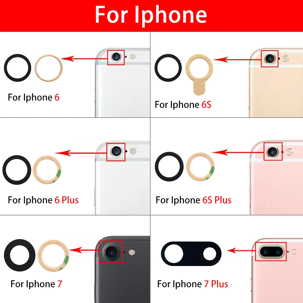 Lentille De Caméra Arrière De Remplacement Pour IPhone 6 à 13 - Modèle Générique Compatible Apple - Neuf Sous Emballage