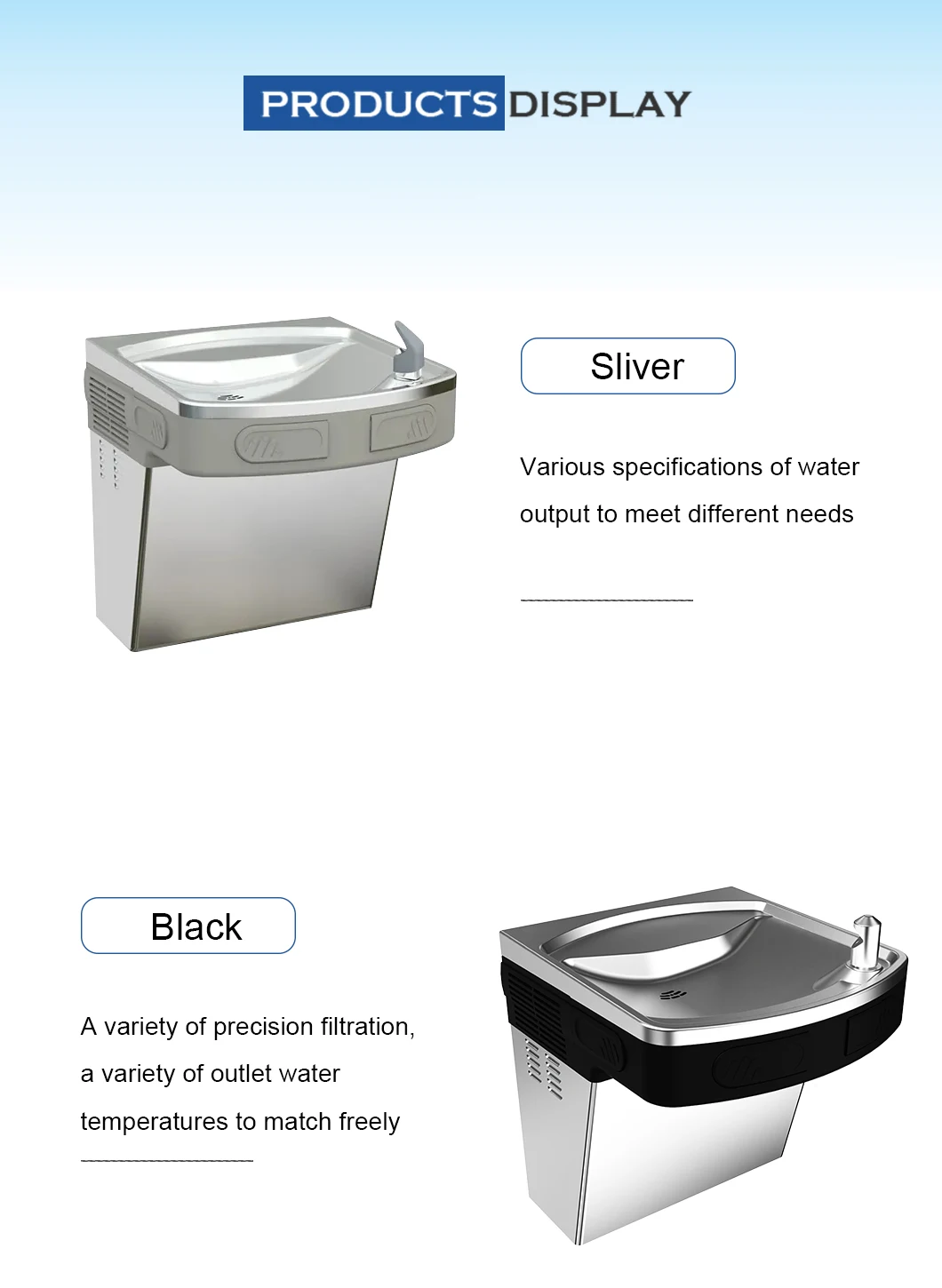 Factory Supply Refrigerated Stainless Steel Drinking Water Fountain Wall Mounted Water Cooler Dispenser factory