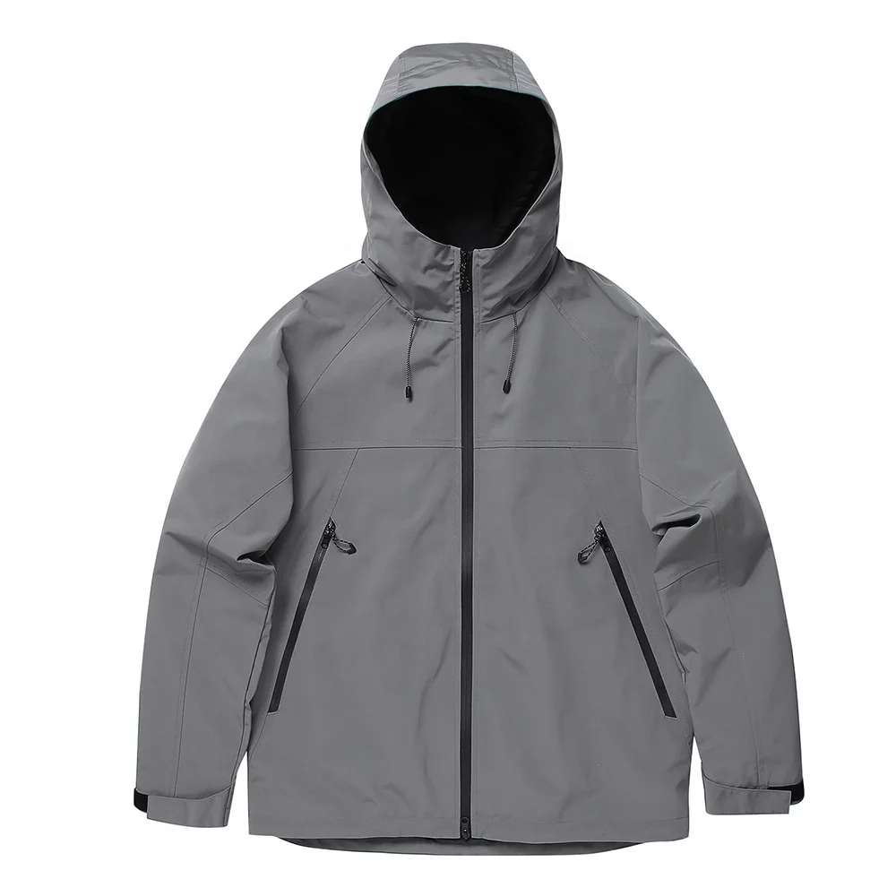 Soft Shell Men's Windbreaker Jacket Waterproof Lightweight Hooded Hiking Breathable Polyester Nylon Windbreaker Tracksuit