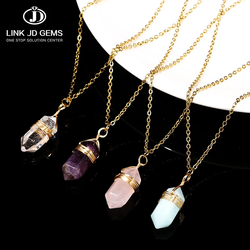 JD GEMS Hexagonal Crystal Necklace