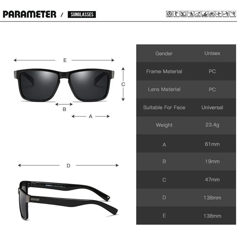 DUBERY Polarized Fishing Sunglasses for Men
