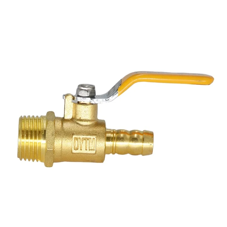 Dunyun Factory's Manual Brass Gas Nipple Ball Valve 10mm Hose Connector for Natural Gas OEM Customizable