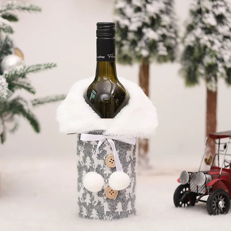 Christmas Wine Bottle Cover Merry Christmas Wine Bottle Toppers Decorative Navidad Noel For Table Christmas Decorations