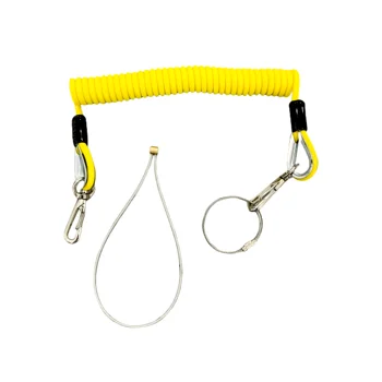 Hot Sale & High Quality Beautiful Design PVC Spring Elastic Nylon Lanyard Coil Safety Tool Lanyards With Loops