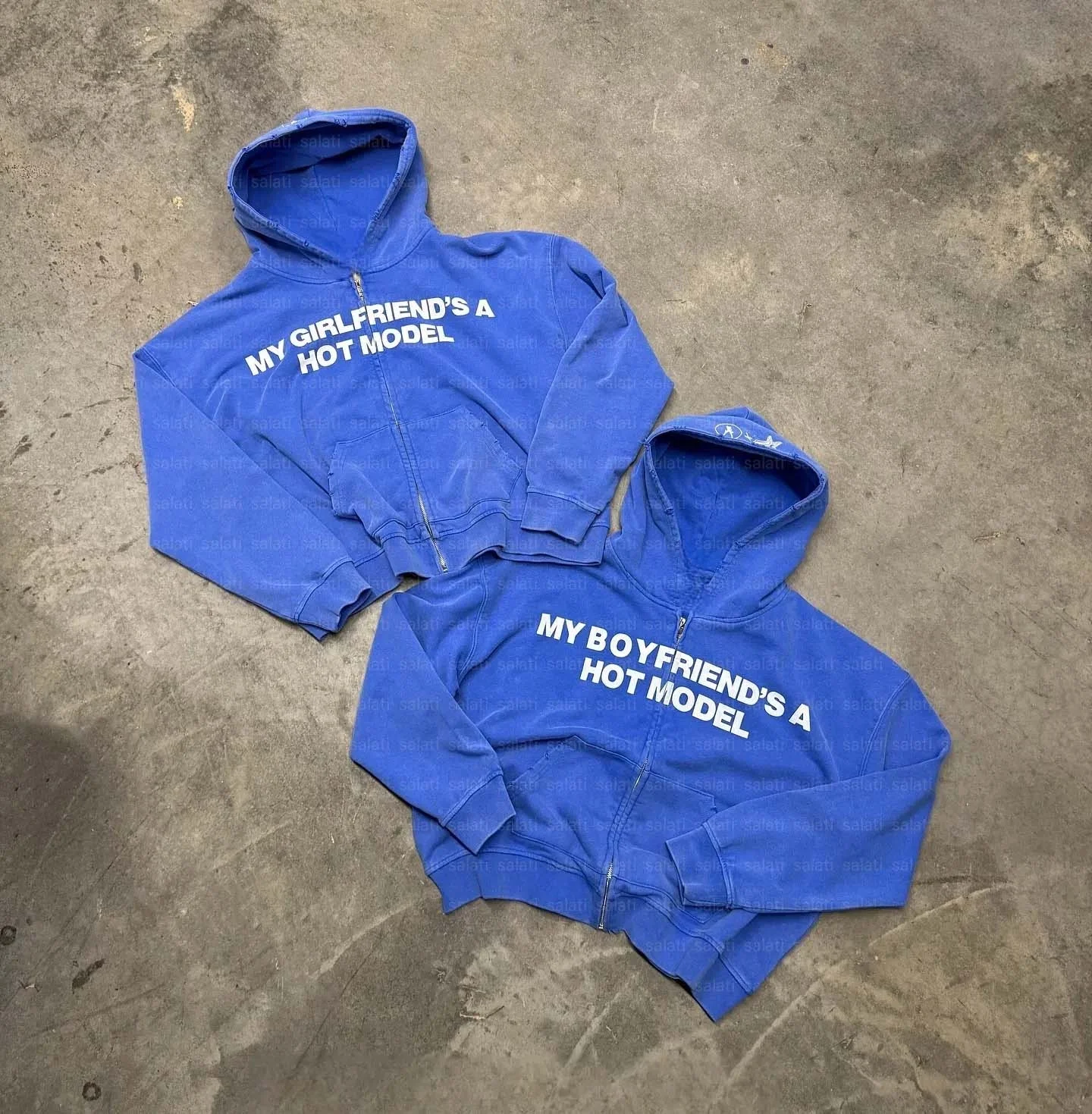 Custom Y2K Distressed Hoddies Jacket 100% Cotton French Terry Screen Print Sun Faded Acid Wash Zip up Unisex Cropped Hoodies Men gallery 7