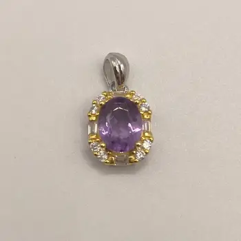 Customized fashion jewelry purple gemstone pendant exquisite and elegant high jewelry cubic zirconia crystal jewelry