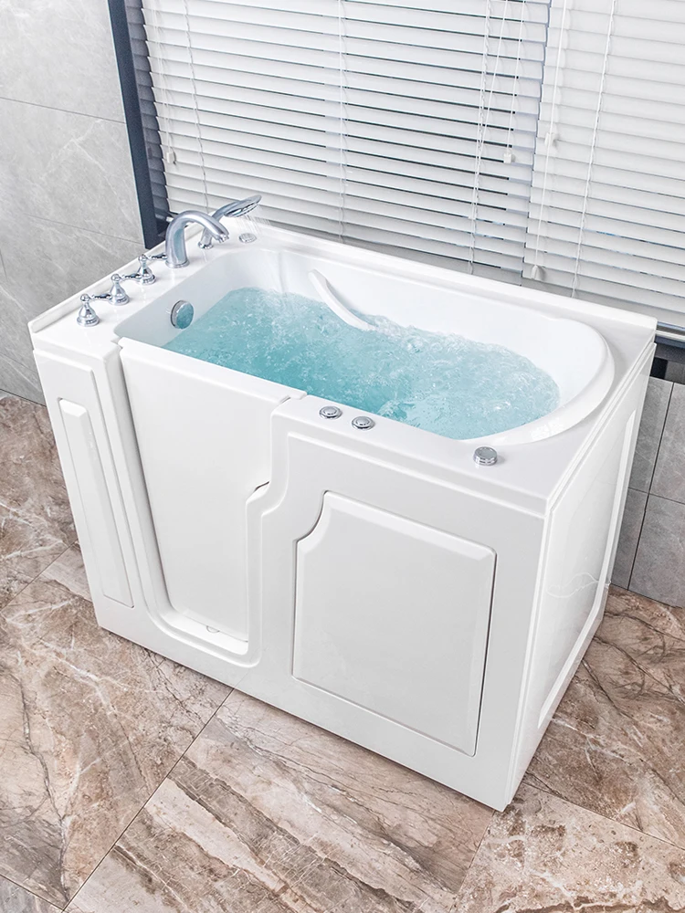 Air Bubble And Whirlpool Massage Bathtub With Seat Walk In Tub Walkin