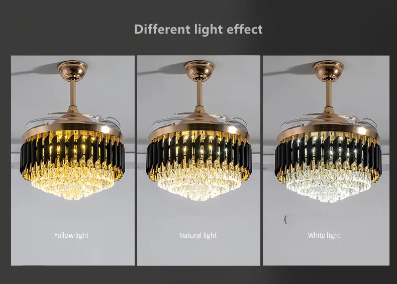 42 inch 96W Crystal fan with light and remote control chandelier ceiling fan lamp LED ceiling fan light