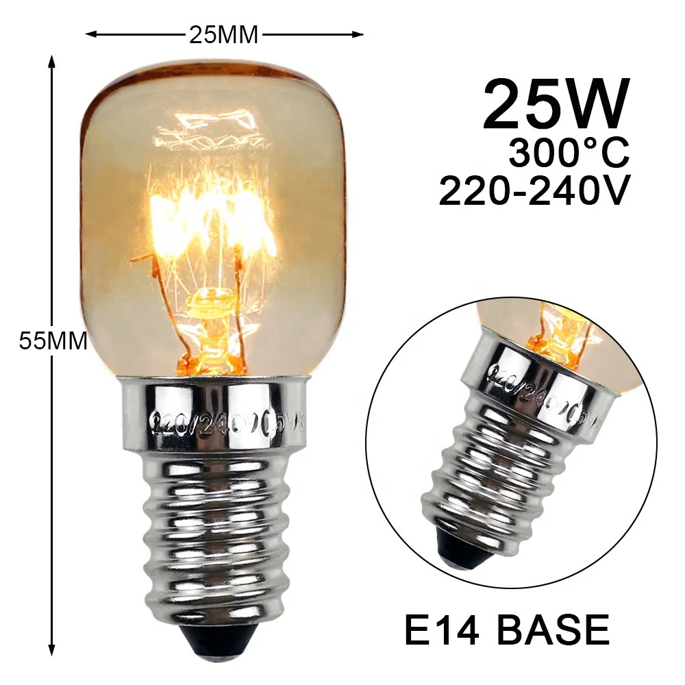 Lot De 4 Ampoules Four E14 25W 2700K - Résistantes à 300°C Pour Four, Frigo
