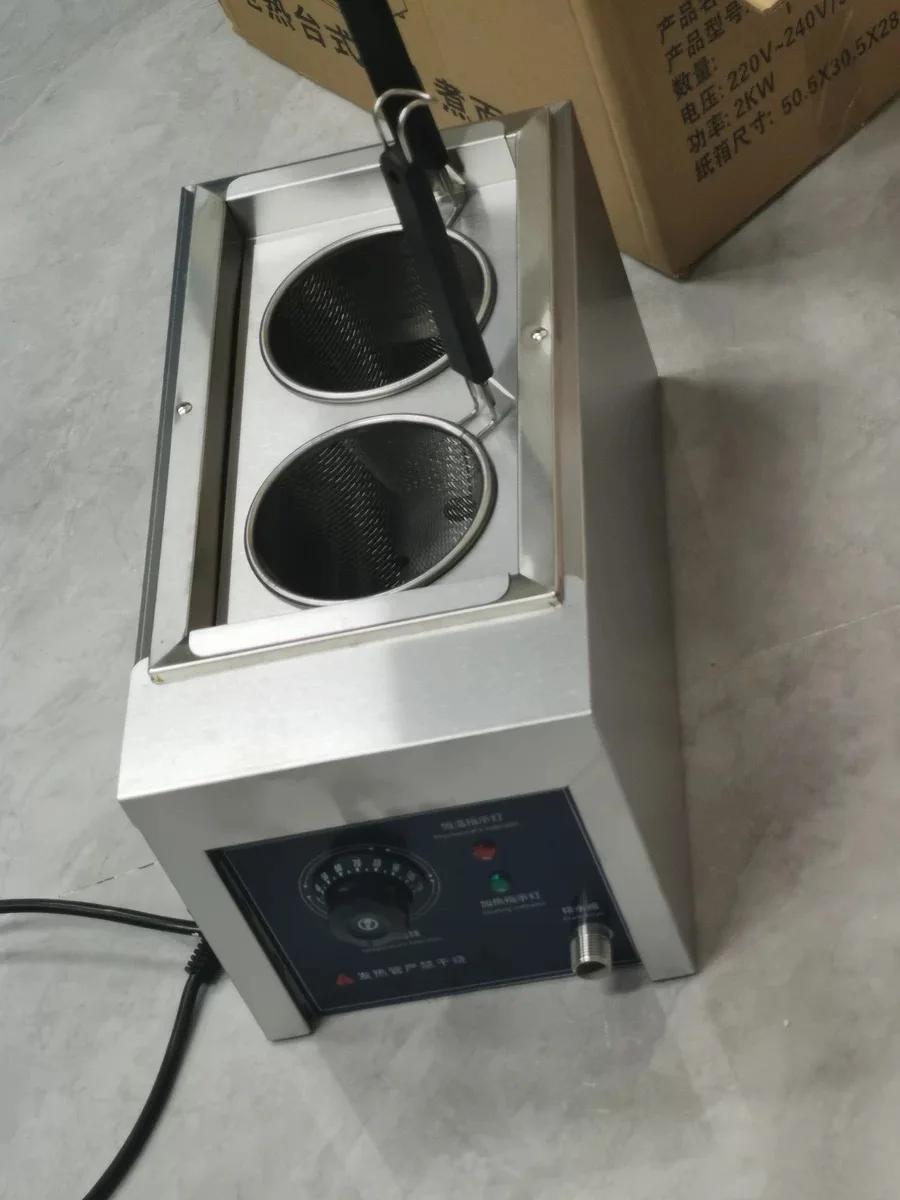 Countertop 6-Hole Gas Noodle Cooker Commercial Stainless Steel Pasta Boiler with Baskets for Restaurant/Malatang