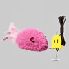 Jouet pour animaux de compagnie : souris rose suspendue qui couine