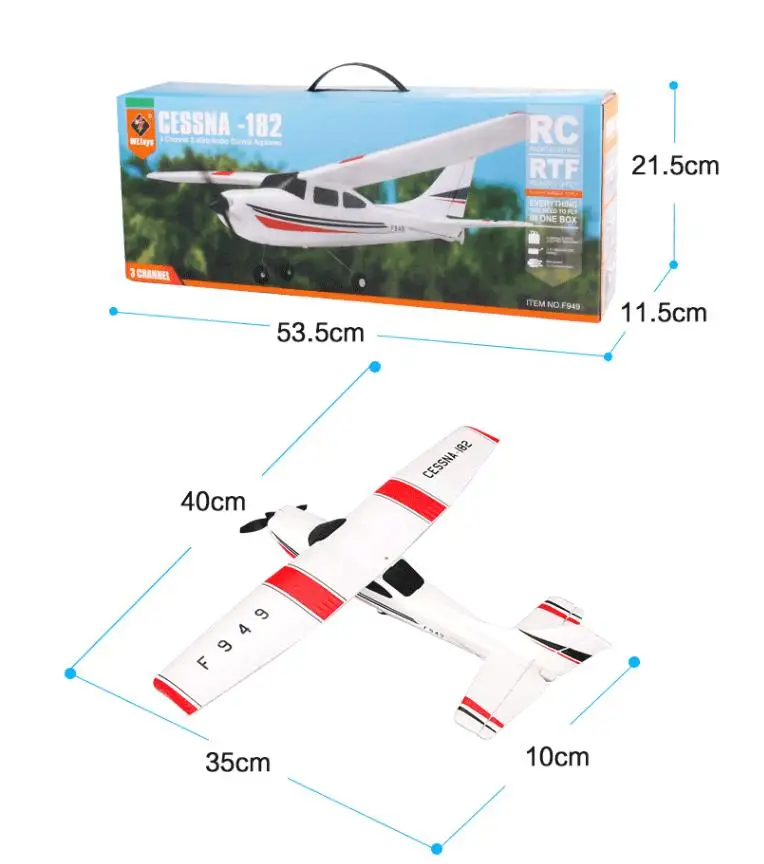 WLtoys F949 RC Airplane 2.4G 3D6G 3Ch Fixed Wing Plane Outdoor Toys Drone RTF Upgrade Version Digital Servo F949S With Gyroscope