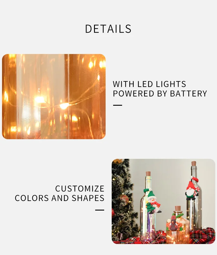 Festive decoration gift LR44 battery powered white iridescent bottle light with 6/18 timer for wedding home decoration supplier