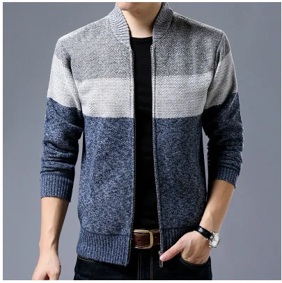 New Arrival Panel Jacket Men Patchwork Wool Cardigan Knitted Jackets Cassal Outfit Men's Fleece Sweater Coat_voghion.com