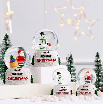 Wholesale crystal mini snow globe ball for christmas gift christmas xmas tree santa claus water Snow Globe