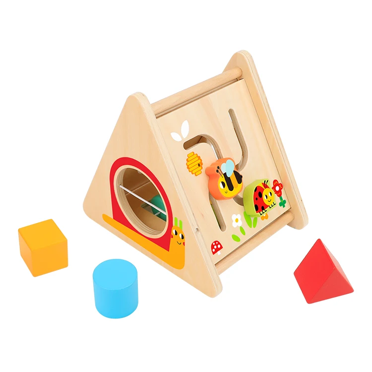2022 New kids wooden toys Activity Triangle games cube educational toys for children