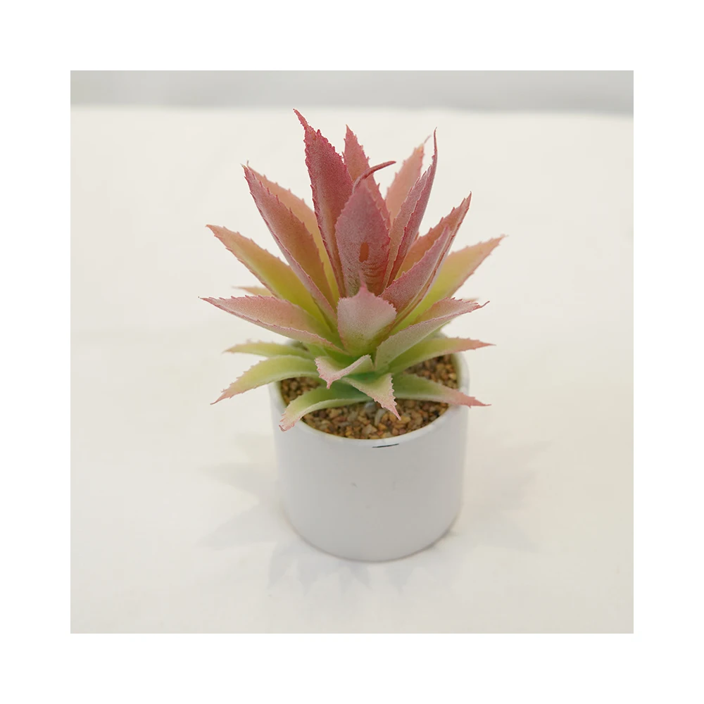 Mini Real Touch Artificial Succulent Plants Green Potted Flower