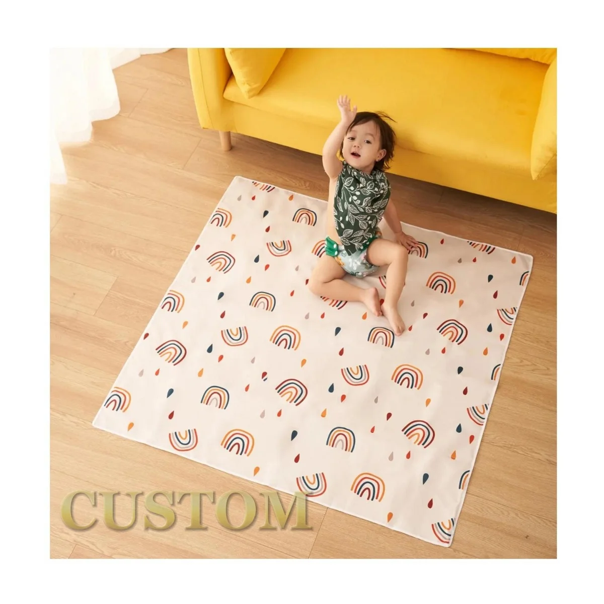 Reusable Fabric Baby Splat Mat Washable Non-slip
