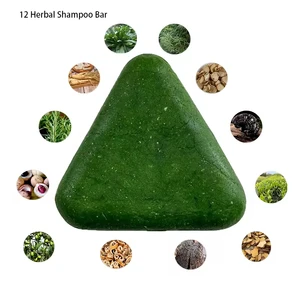 Natural Gentle Cleansing & Saponin Ginseng Side-Press Leaf Shampoo Soap Bar Daily Hair Care for Dry Damaged Scalp Hydrating