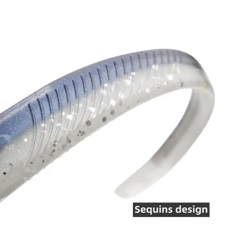 Cheery 125mm 3.8g 3" Needle Tail Slow Sinking Silicone Trout Worm Artificial Soft Bait Fishing Lure for Sea & Earth Worm – Soft Lure – view 5