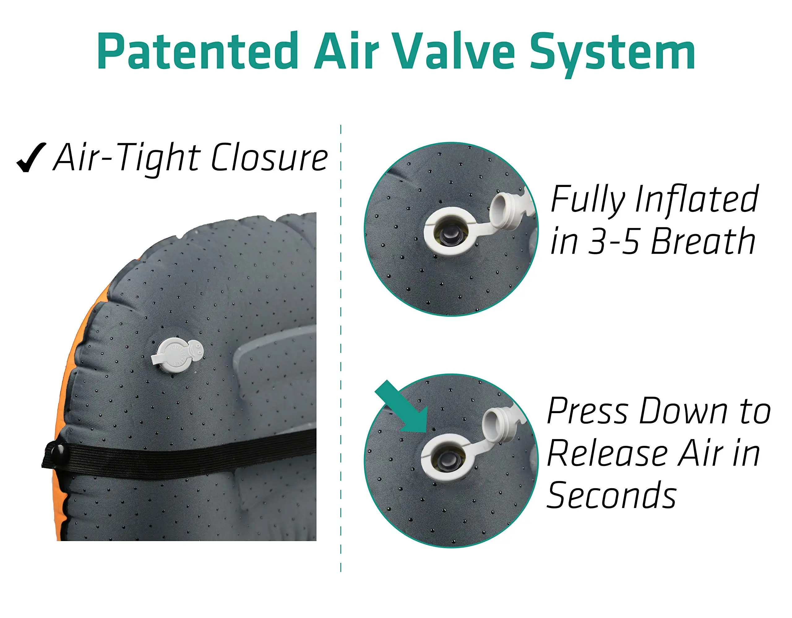 Cuscino Gonfiabile ALUFT Per Campeggio E Spiaggia - 60x38x12 Cm, Leggero, Con Fodera Rimovibile - Foto 7