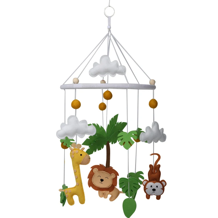 Лидер продаж, детская мобиль, войлочный погремушка, детский мобиль, войлочная кроватка, сафари, игрушки, экологичный подарок для будущей мамы