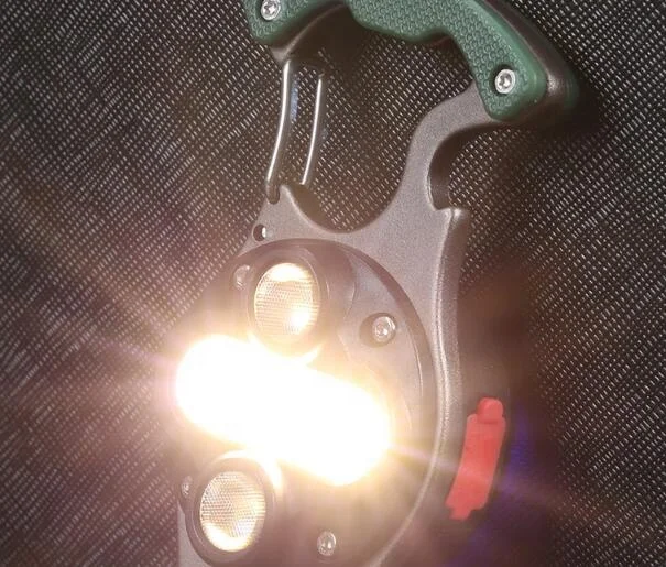 COB Keychain Work Light Bright Rechargeable Mini Flashlight Portable Pocket Light with Folding Bracket Bottle Opener for Camping