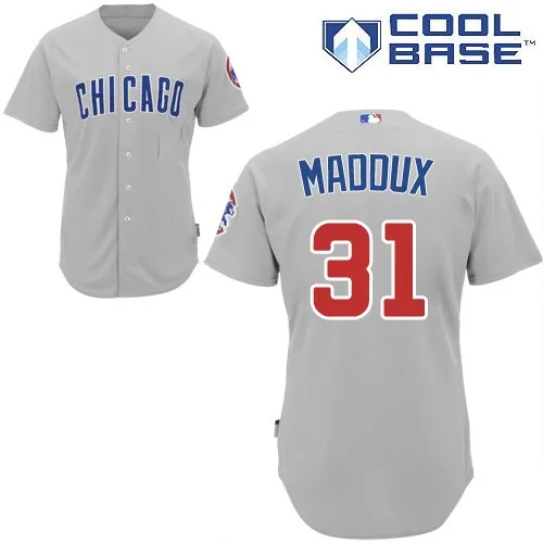 Men's Majestic Chicago Cubs #31 Greg Maddux Authentic Blue/White