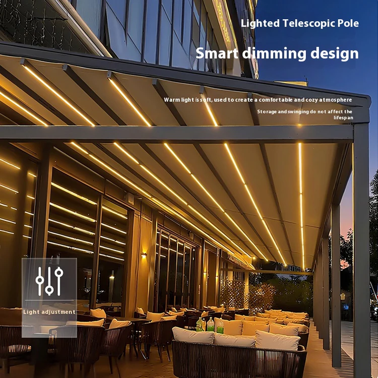 Outdoor Aluminum Motorized Automatic Retractable Awnings Extendable ...