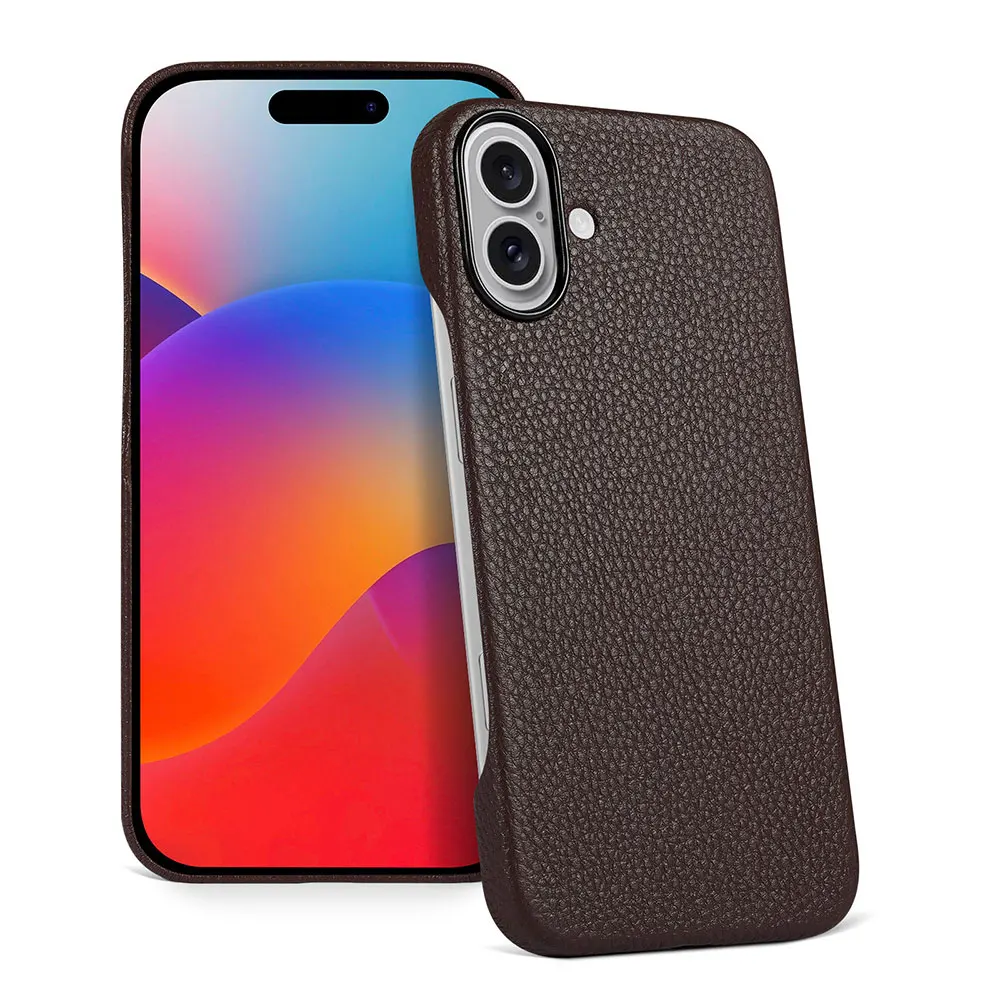 Laudtec Sjk720 Frameless Phone Case Pu Leather Pure Colour Simple Business Luxury Cover For Iphone 16 15 14 13 12 Plus Pro Max