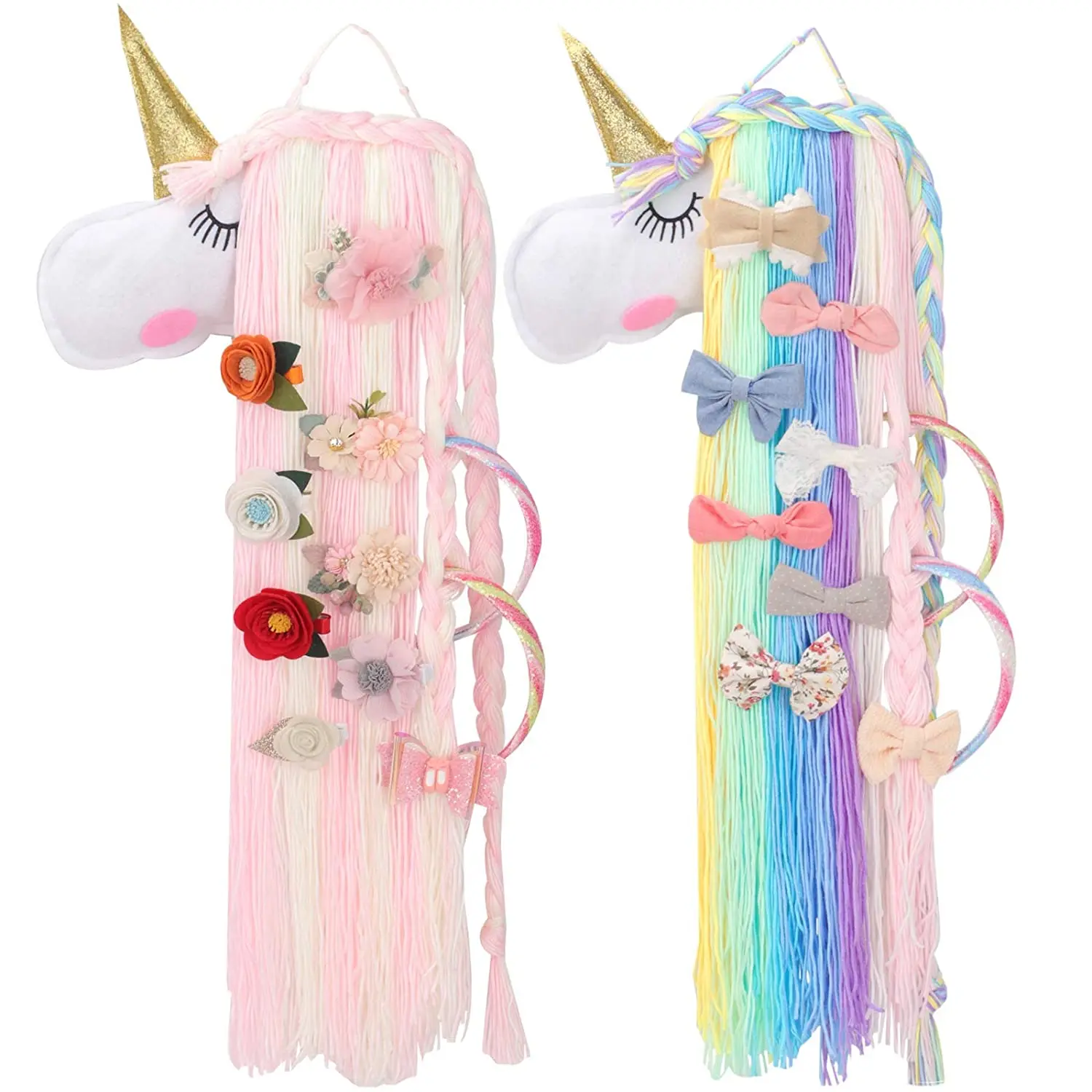 Хорошо 9 видов цветов «Unicorn Hair лук держатель, записная книжка, заколки для волос для хранения стены украшения девушка комната аксессуары для волос магазин