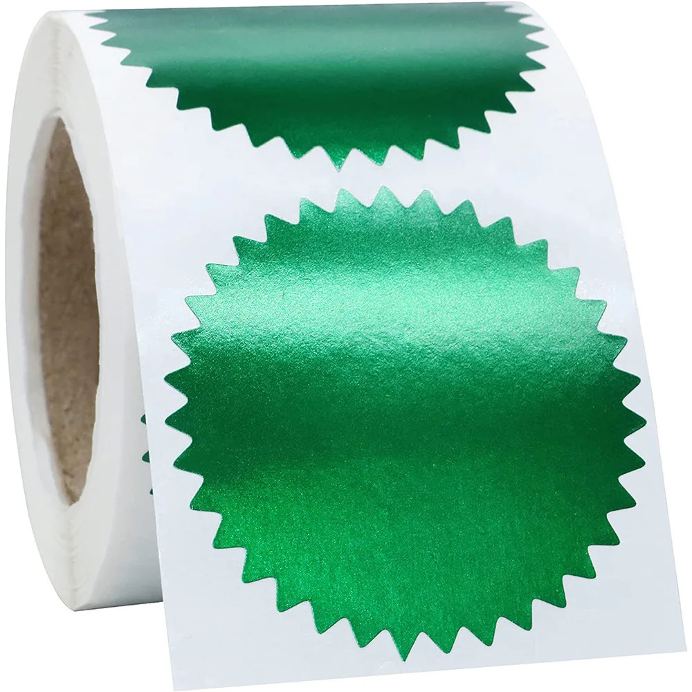 Custom Gold Metallic Certificate Sealing Labels Awards Legal Embossing