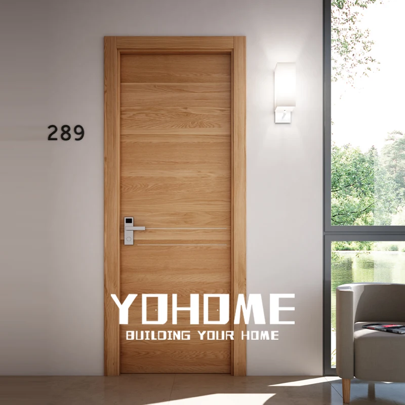 High Quality American Black Walnut Interior Doors for House Modern Wood Door Design for Home Fire Door for Hotel and Apartment
