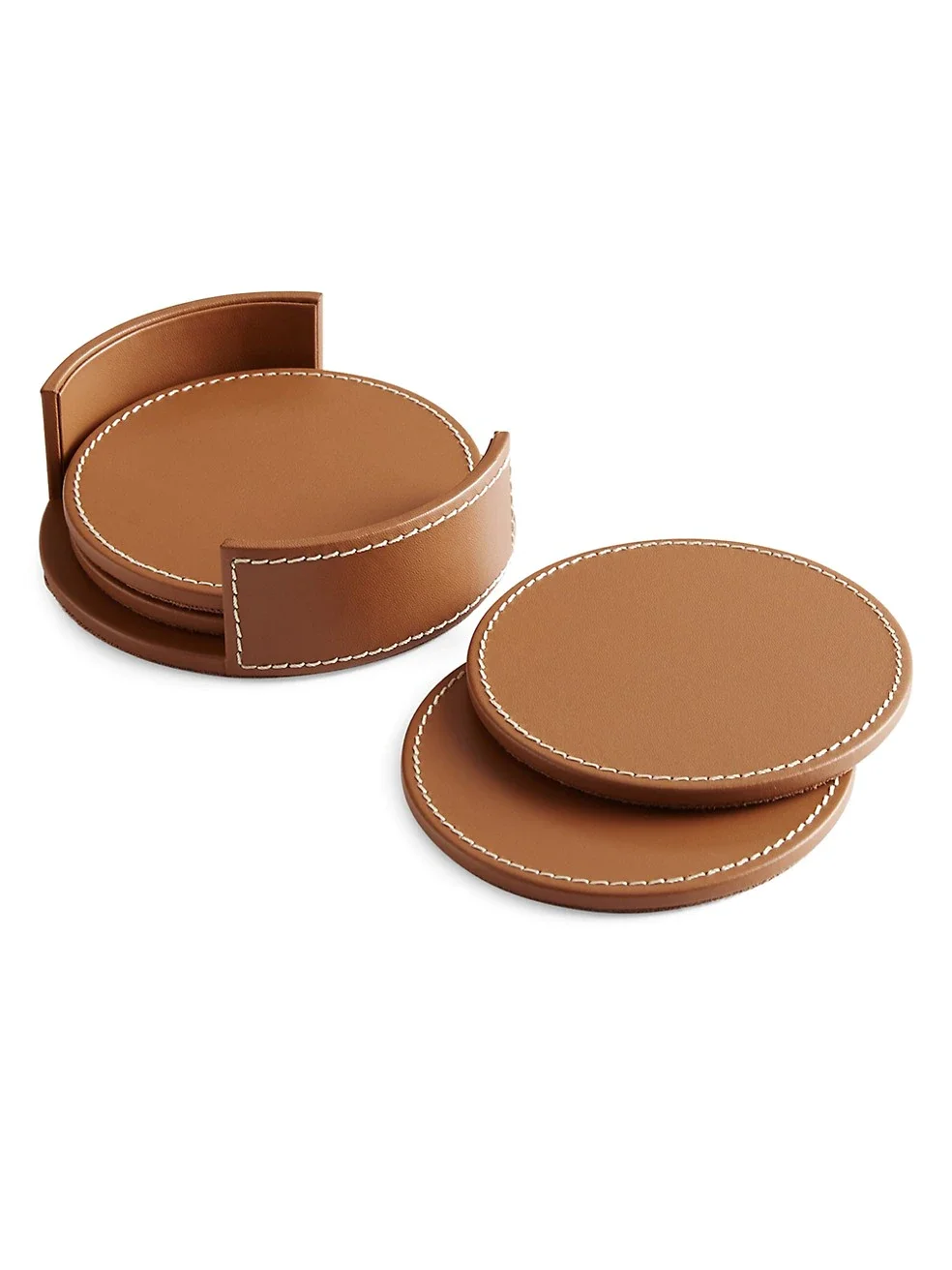 Custom Wholesale Leather Coaster Holder Pu Cup Mat Dish Pad For Desk