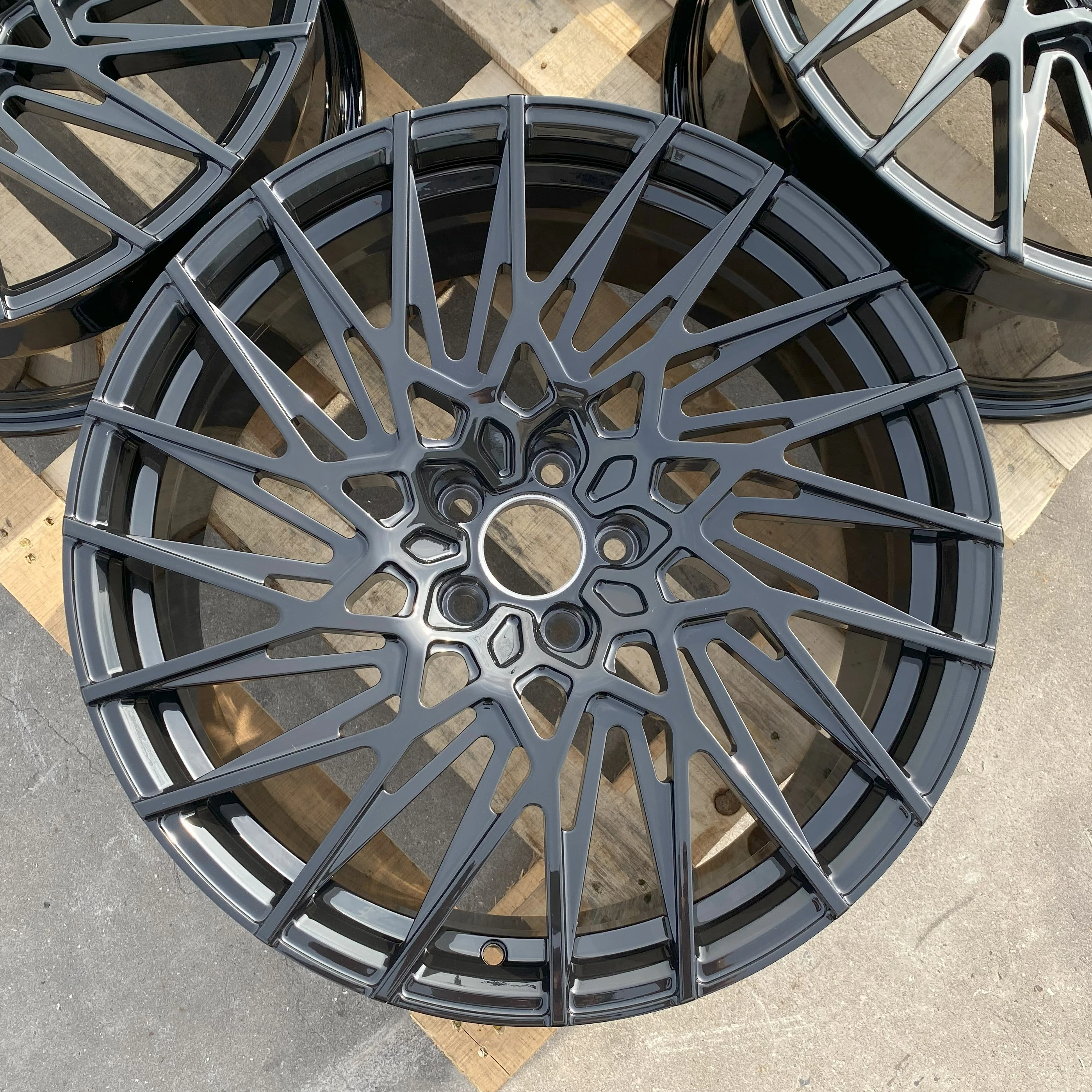 GVICHN multi spoke gloss black forged wheels 16 - 26 inch aluminum alloy rims 5x112 5x114.3 5x120 wheel hub