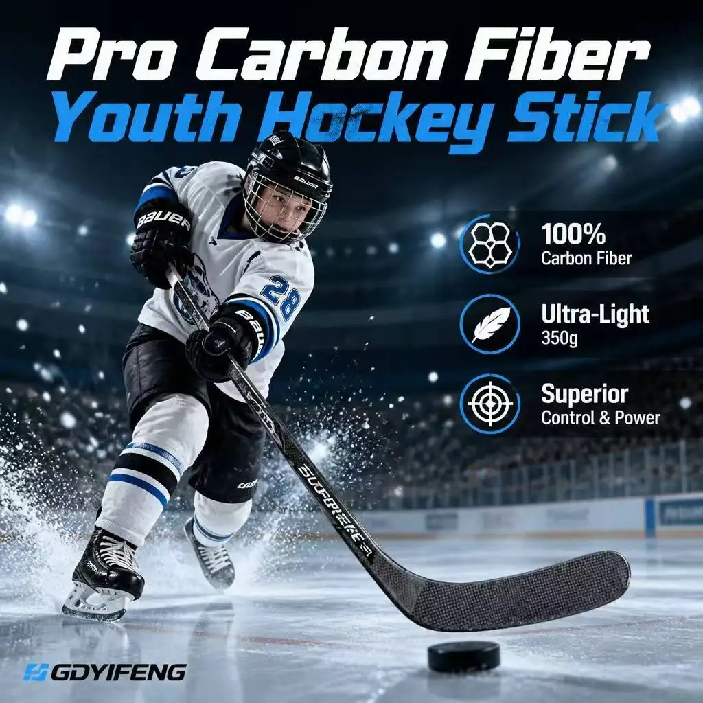 Premium 12K Carbon Fiber Ice Hockey Stick Instant Blade Response Senior Youth Pro Stock One Piece Composite Material