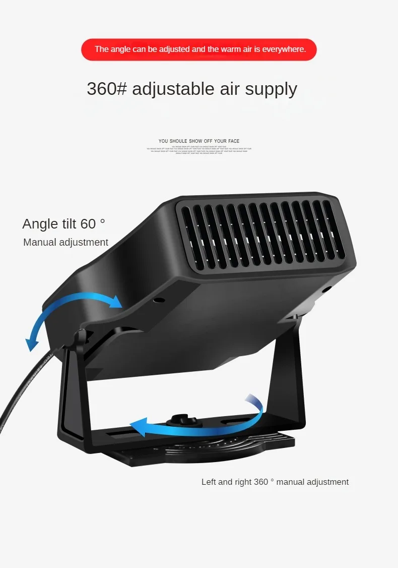 Car Fan Heater 12v/24v Auto Heater 12v Auto Windshield Defroster Mini