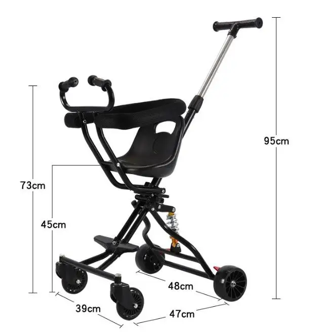 Baby Carriage Stroller Rider Lightweight One Hand Easy Fold Travel