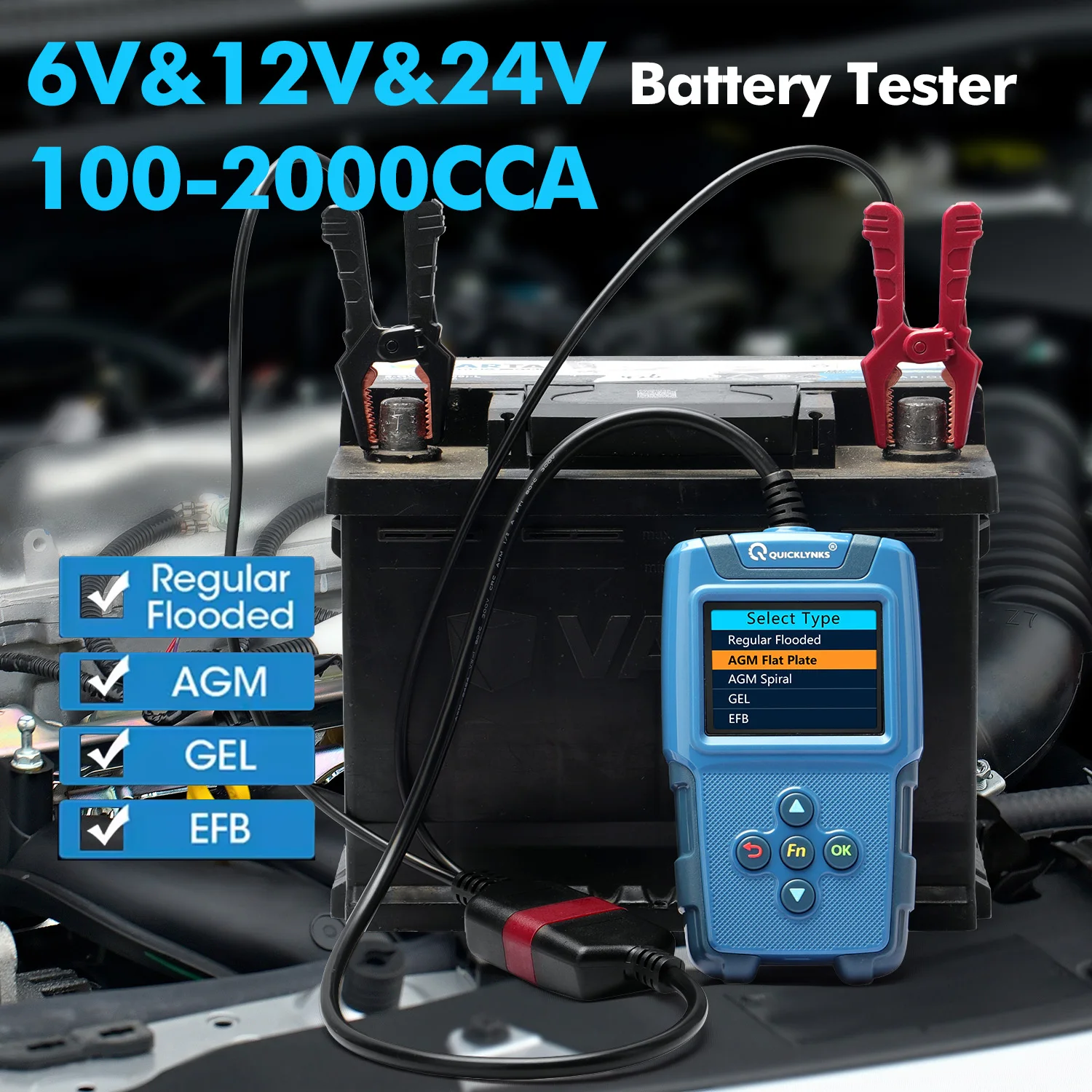 OBD2 Scanner Automotive Engine Analysis and Battery Analysis the BA670 Is Suitable for All OBD2 Models