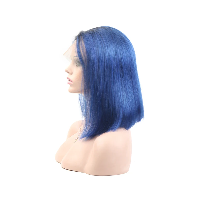 Peruvian Human Hair Short Length 12 Inch Bob Wig 10A Virgin Hair Lace Front Bob Wigs